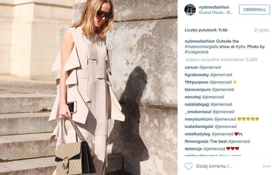 Jessica Mercedes podczas tygodnia mody w Mediolanie zauważona przez The New York Times (fot. Instagram)