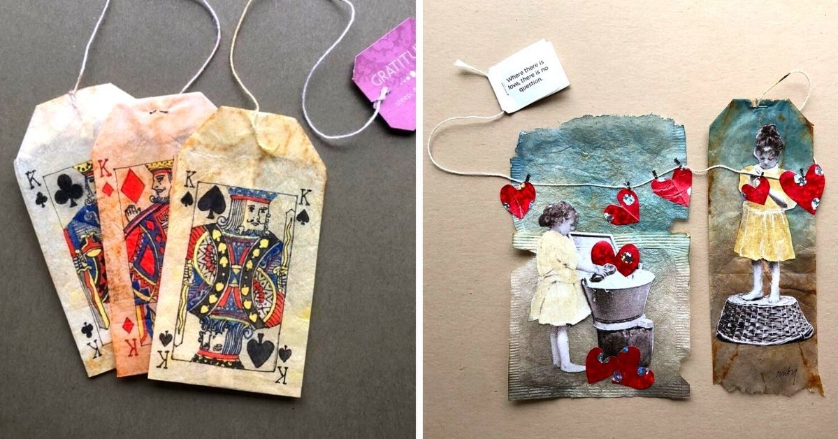 27 Immaculately Painted Miniature Pictures, All on Tea Bags