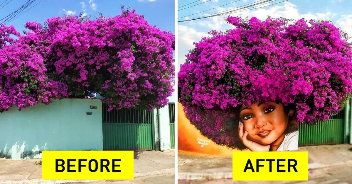 15 Works by an Artist That Uses Blossoming Trees To Complete Portraits of Women and Girls