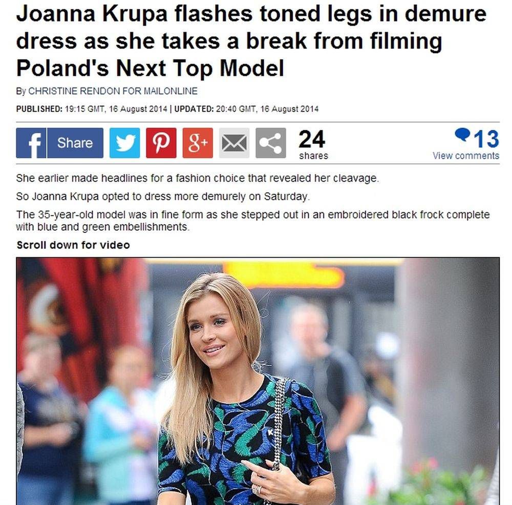 Joanna Krupa chwalona w Daily Mail zdjęcie: Daily Mail