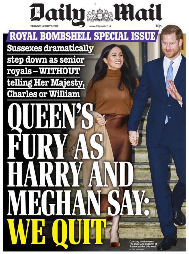 Meghan Markle i książę Harry na okładce Daily Mail