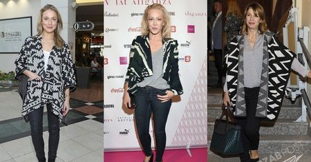 HOT! Wzorzyste okrycia w czerni i bieli to hit na jesień. Tak noszą je gwiazdy