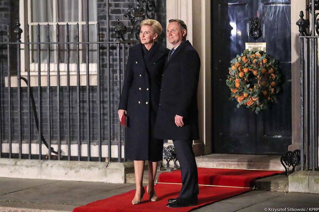 Agata Duda i Andrzej Duda - Szczyt NATO, Londyn 2019