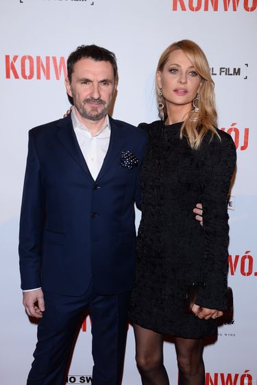 Aneta Kręglicka z mężem na premierze filmu "Konwój"