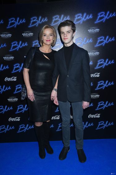 Monika Zamachowska z synem - otwarcie klubu Blu