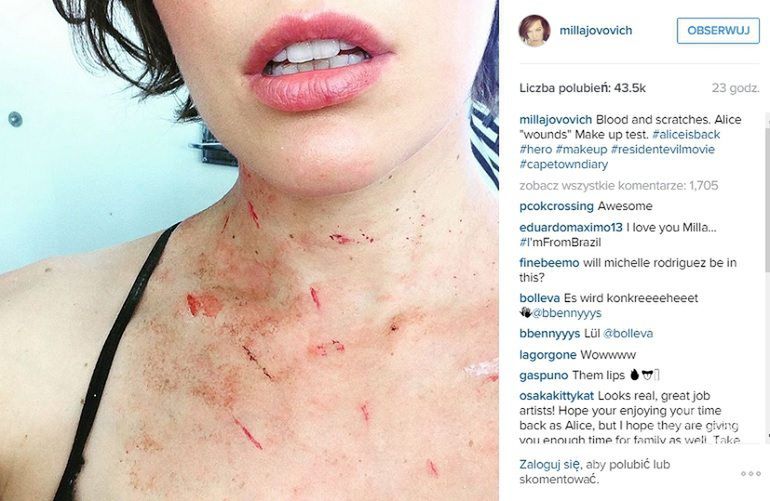 Milla Jovovich make up z Resident Evil