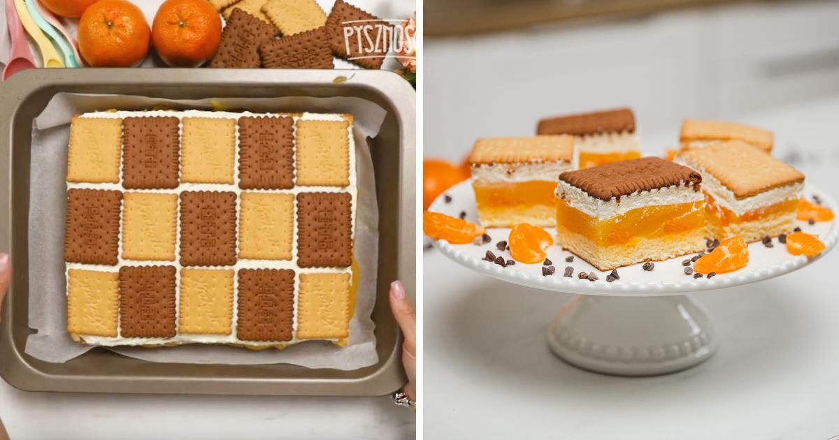 Ciasto Adam i Ewa z biszkoptem i mandarynkami. Rajski smak w każdym kawałku