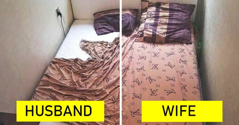 12 Pictures Showing What You Can Find on the Opposite Sides of the Bed