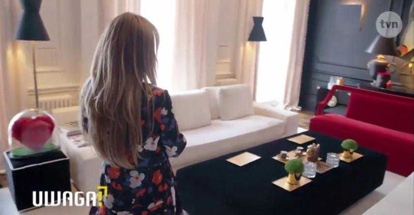 Joanna Przetakiewicz apartament w Londynie - screen TVN "Uwaga. Kulisy sławy