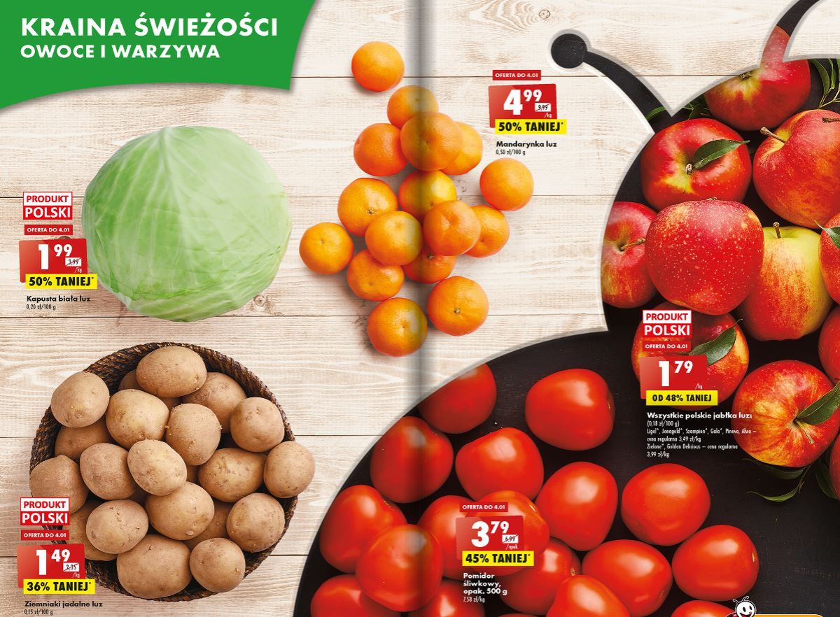Owoce i warzywa w Biedronce - Pyszności; Foto screen ze strony biedronka.pl