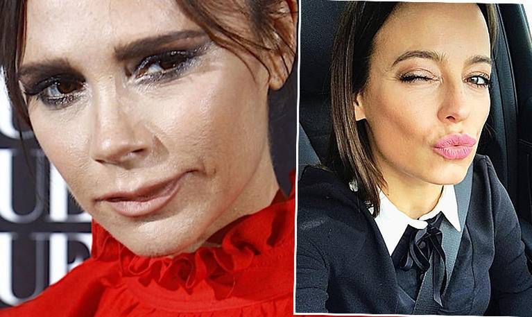 Anna Mucha i Victoria Beckham wystroiły się jak grzeczne guwernantki! Zrobiły sobie podobne fotki!