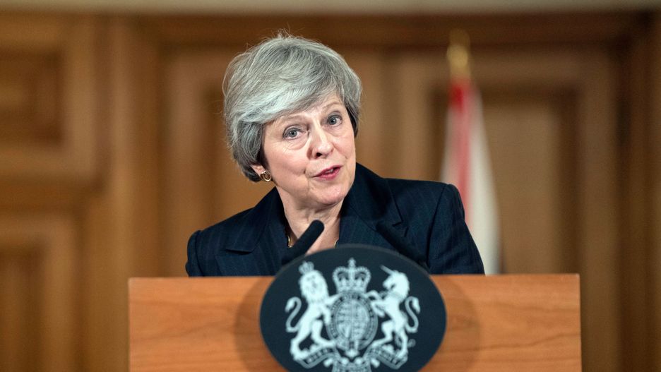 Premier Theresa May na konferencji prasowej wyjaśniała zawiłości porozumienia z UE