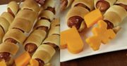 Nietypowe hot-dogi w cieście z serem cheddar. Wyglądają świetnie, a smakują jeszcze lepiej!