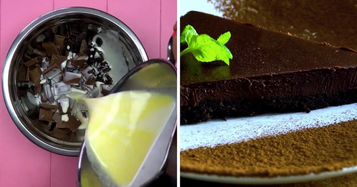 Przepis na tartę czekoladową  na ciasteczkowym spodzie