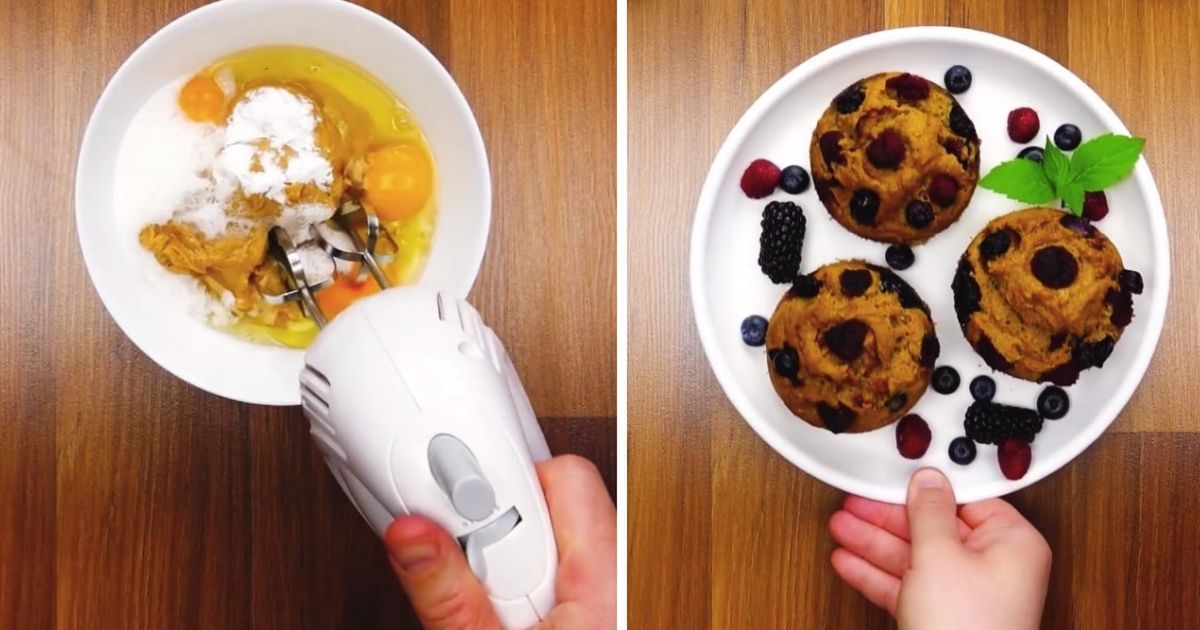 Babeczki z masłem orzechowym prosto z piekarnika