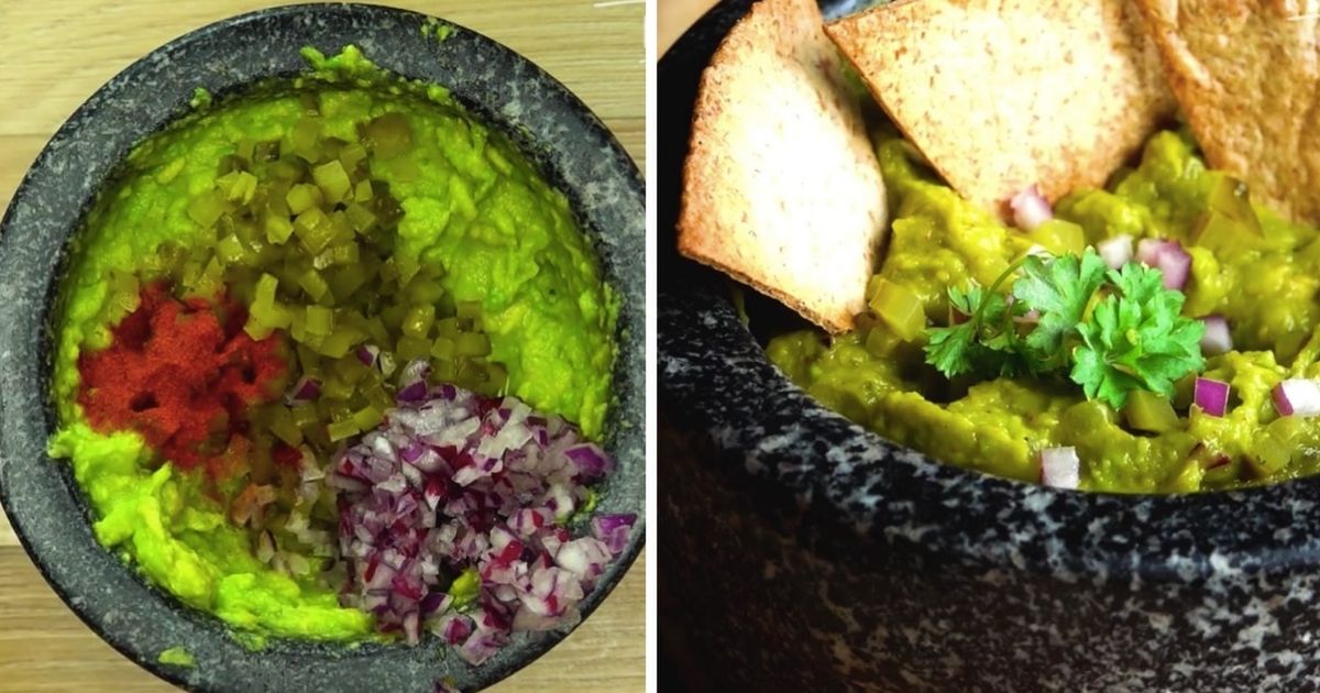 Domowe guacamole z kiszonym ogórkiem