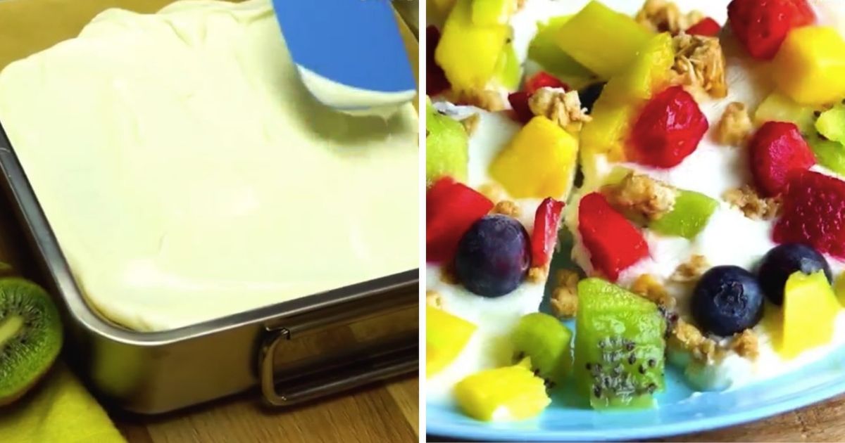 Domowej roboty batony jogurtowe z owocami