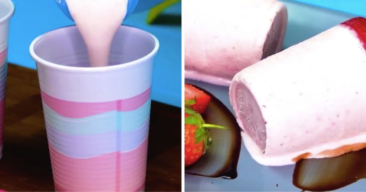 Truskawkowe lody domowej roboty dla juniora