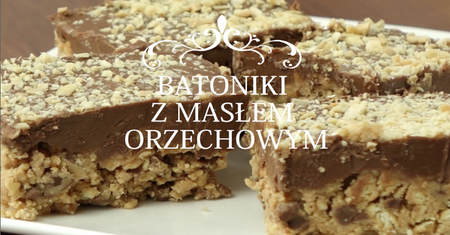 Domowe batoniki bez pieczenia z masłem orzechowym, czekoladą i migdałami