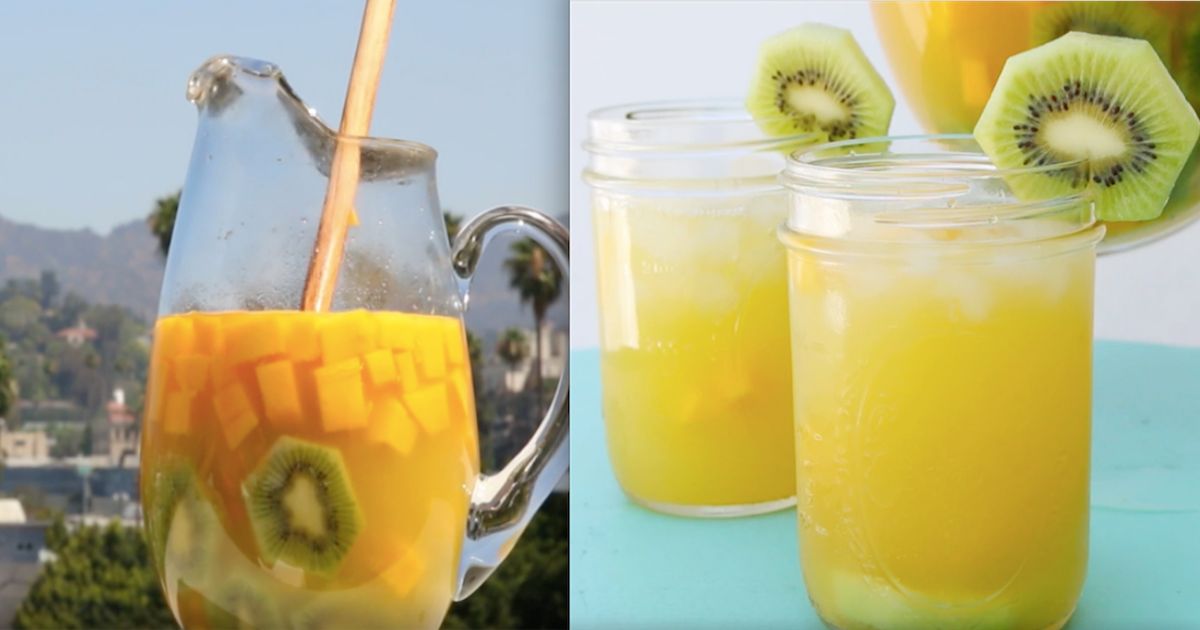 Pyszna domowa sangria o smaku mango, kiwi i ananasa. Ale to proste!