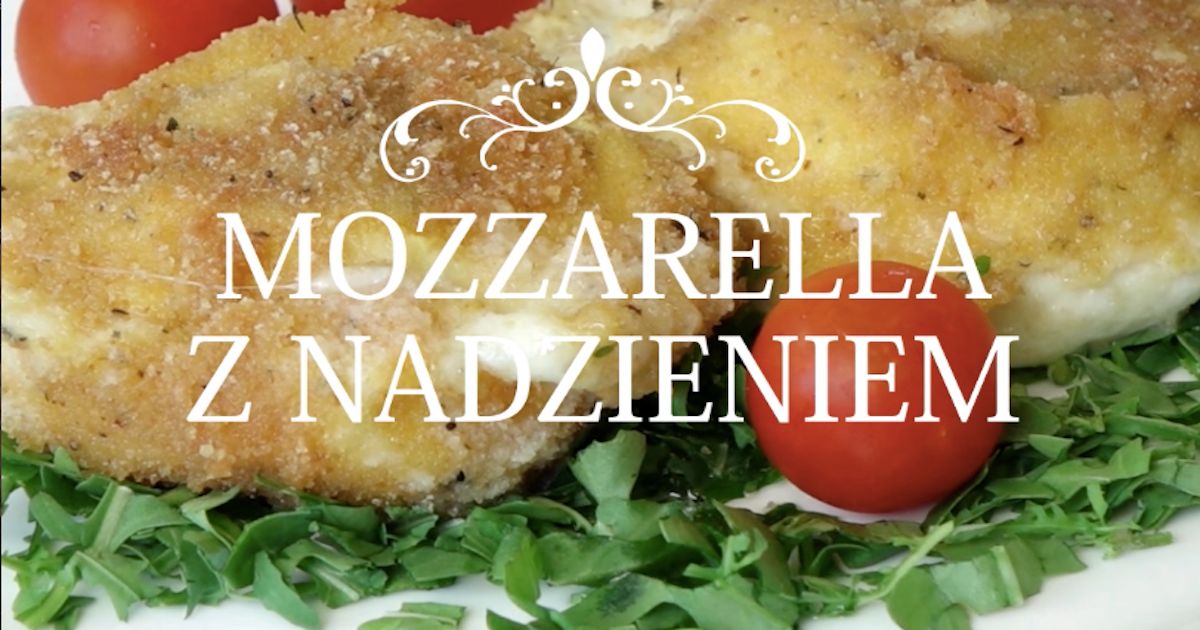 Mozzarella w panierce nadziewana szynką szwarcwaldzką, orzechami włoskimi i rukolą