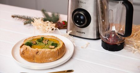 Wigilijna zupa grzybowa w formie kremu