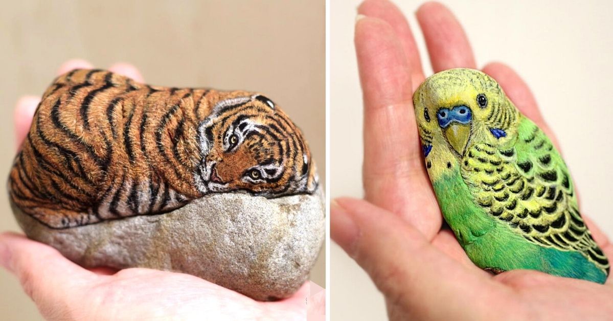 A Japanese Artist Turns Pebbles Into Tiny Animals