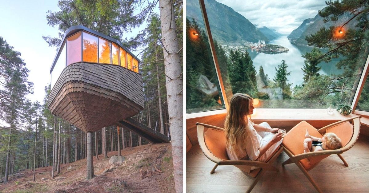 Norwegian Treehouses That Look Line Pinecones. This Is Where You Can Admire One of the Longest Fjords!