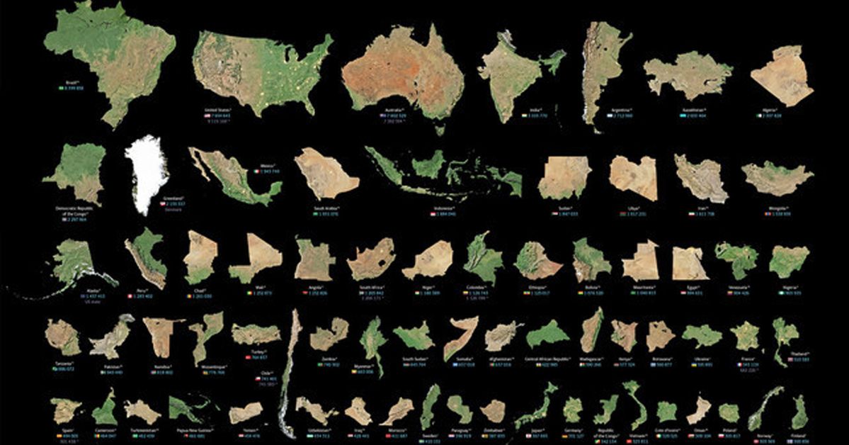A Smart Image That Illustrates the Size of  Countries Compared One to Another