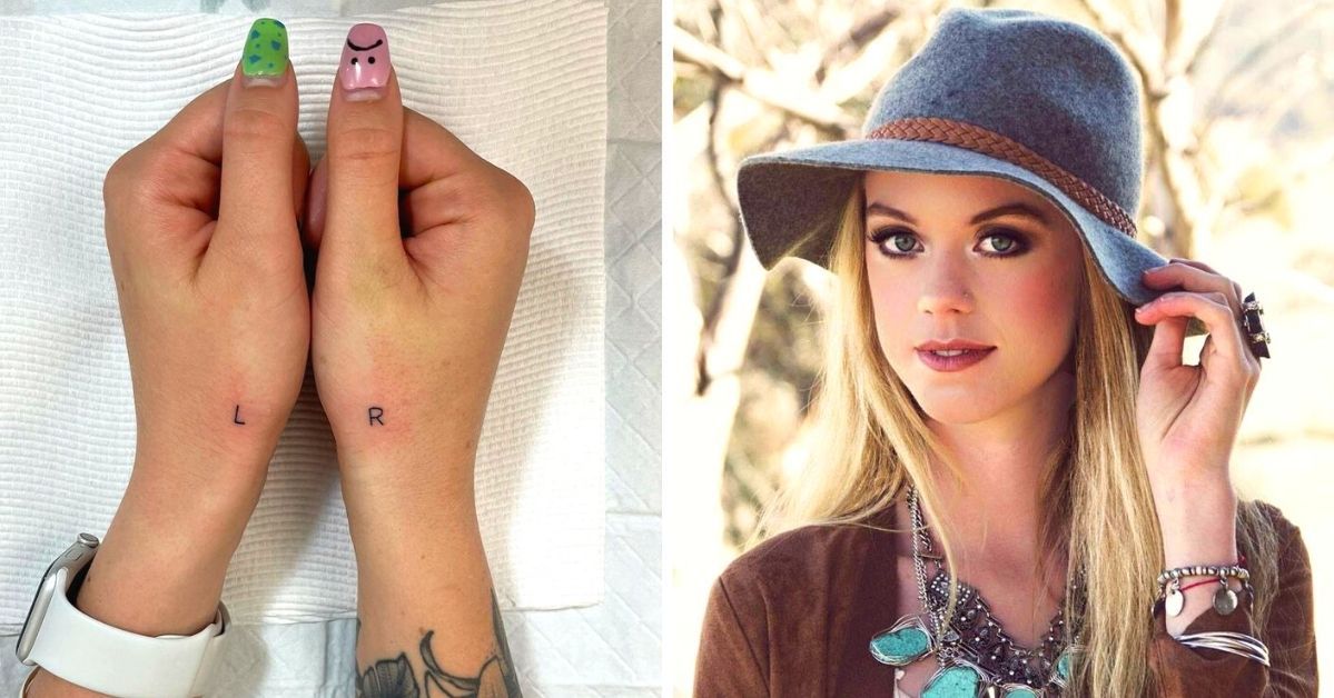 Dziewczyna oznaczyła swoje dłonie, aby już nie mylić kierunków. To praktyczna strona tatuażu