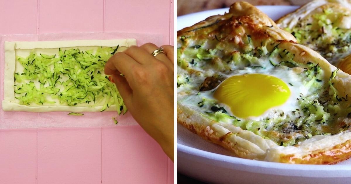 Kanapki z piekarnika z jajkiem i cukinią