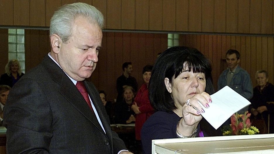 Slobodan Miloszević i jego żona Mira Marković