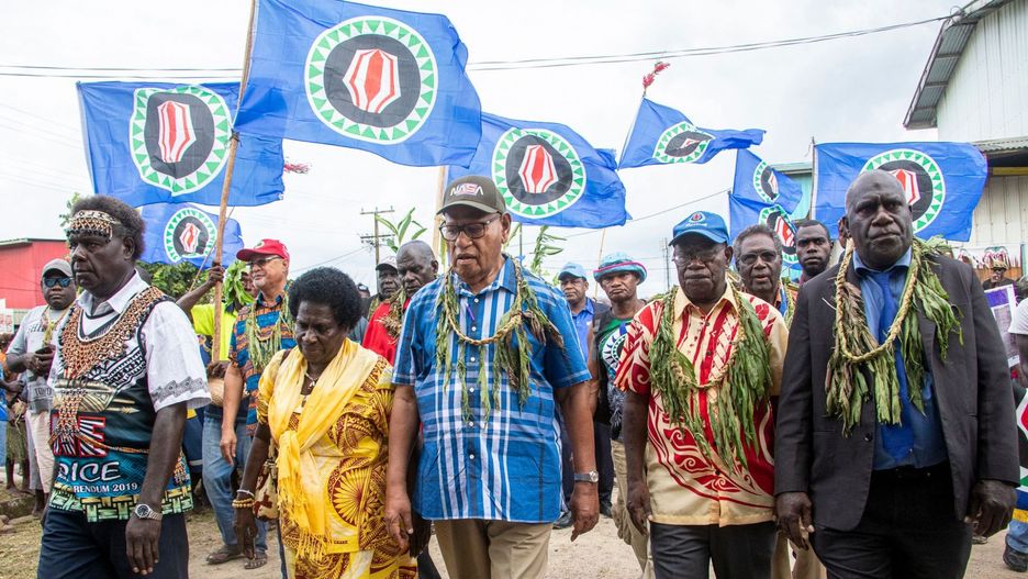 Prezydent autonomicznego regionu Bougainville w drodze na referendum.