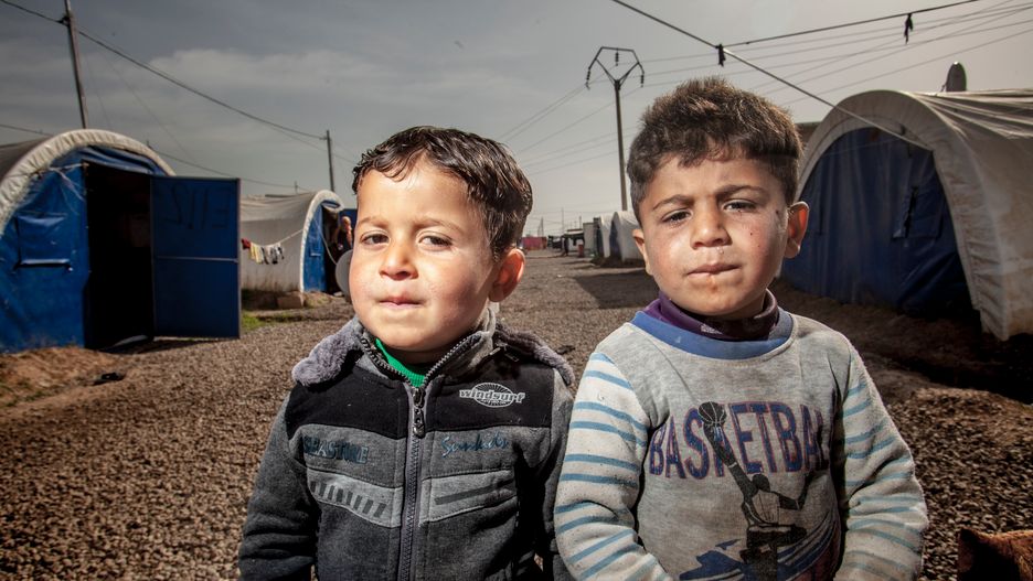 Dzieci w obozie al Khazer w Iraku