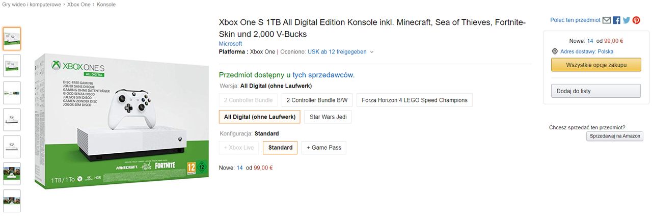 Szok! Xbox One S za 400 zł na Black Friday na Amazonie. Taniej nie będzie