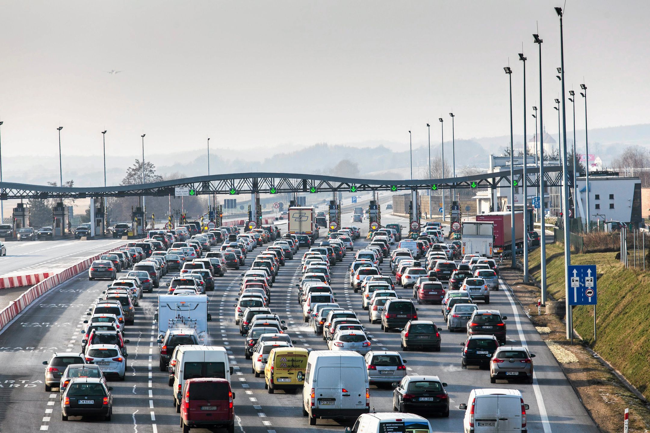 Bramki na autostradzie A4 w kierunku Katowic