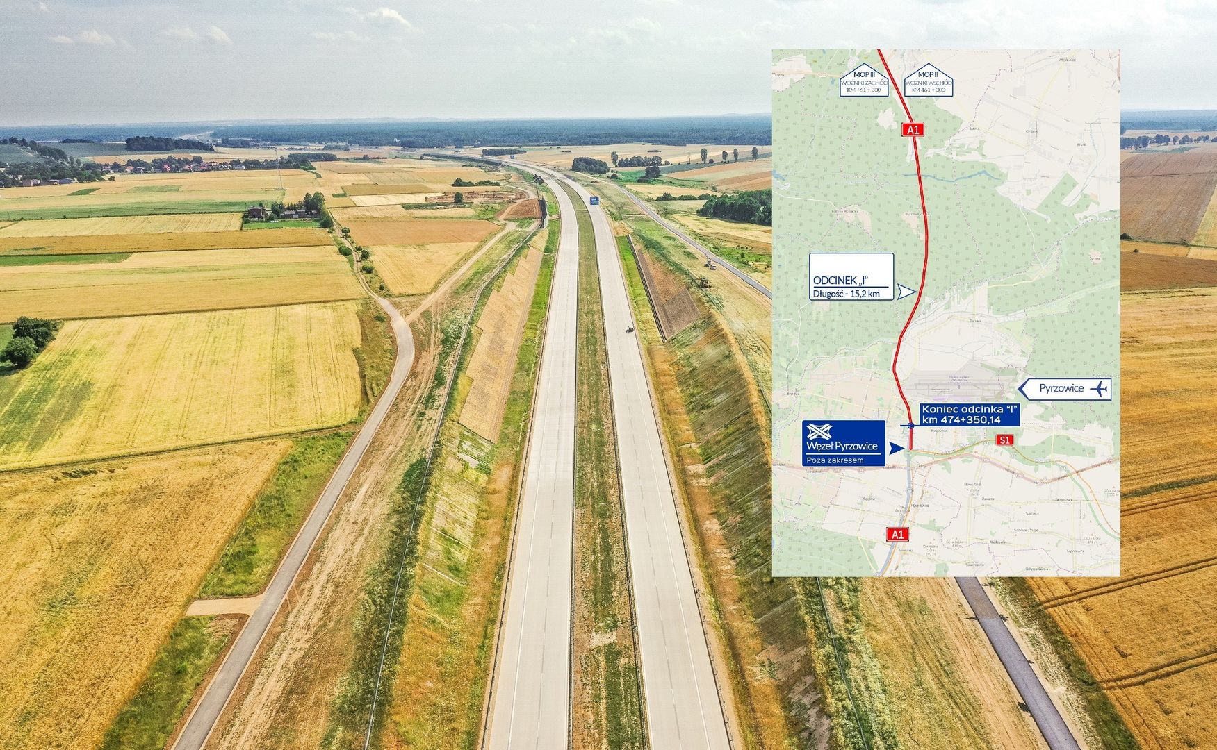 Nowy fragment autostrady A1 - od Pyrzowic do węzła Częstochowa Południe