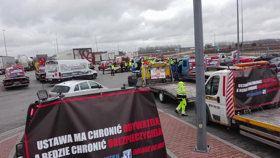 Protest na autostradzie A2