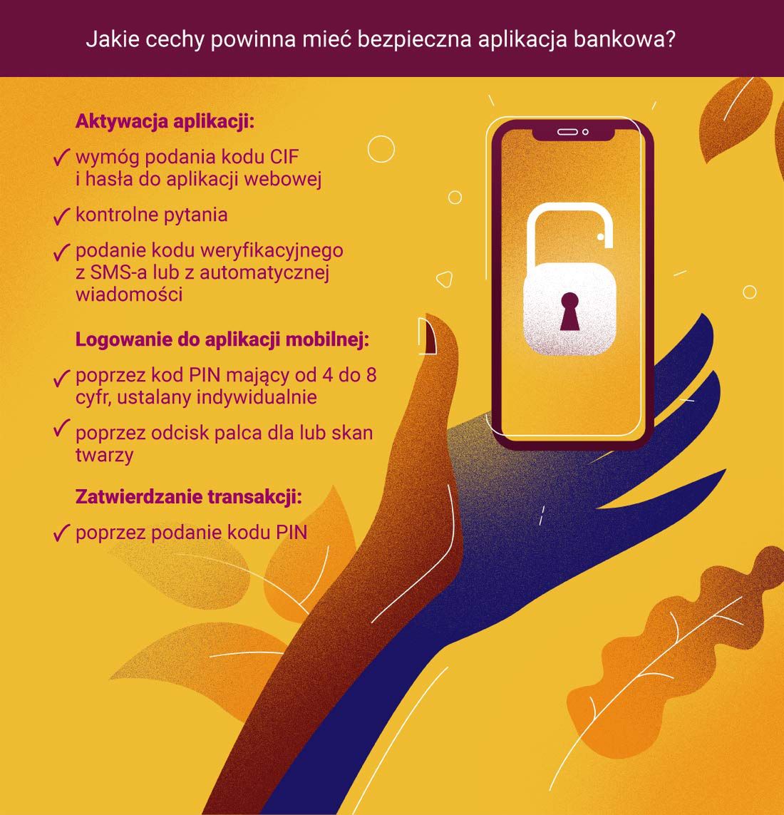 Korzystając z aplikacji mobilnej banku chcemy czuć komfort i bezpieczeństwo. Czy BLIK, doładowanie telefonu i logowanie biometryczne wystarczą? Sprawdź, co jest ważne. 
