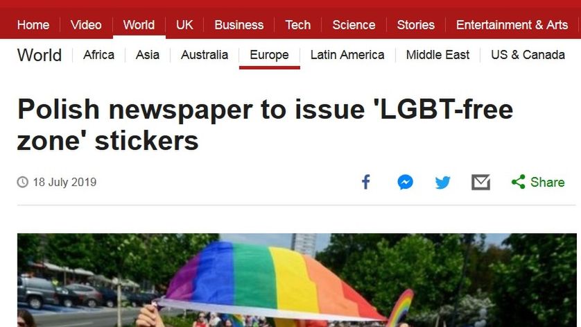 BBC News o "Gazecie Polskiej" i naklejkach 