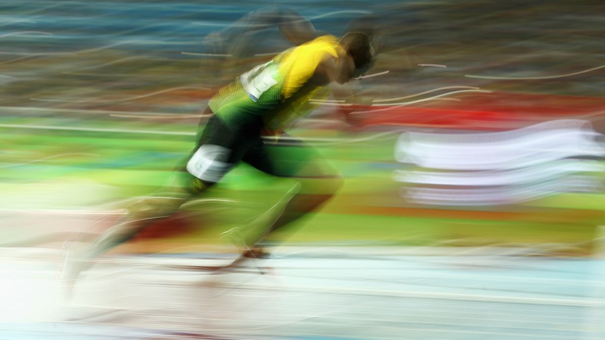 Usain Bolt of Jamaica celebrates winning the Men's 200m Final on Day 13 of the Rio 2016 Olympic Games at the Olympic Stadium on August 18, 2016 in Rio de Janeiro, Brazil.