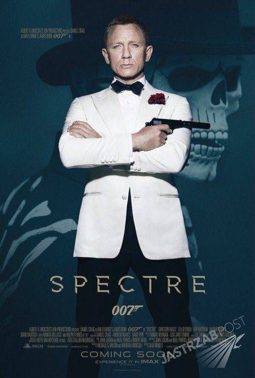 Plakat promujący James Bond Spectre. Polska premiera 6 listopada 2015