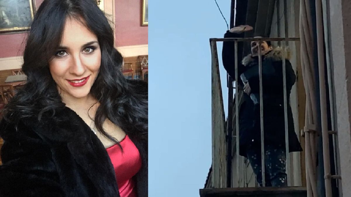 Koronawirus w Hiszpanii. Śpiewaczka Tania Bou daje koncerty z balkonu.