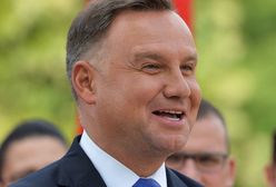 Andrzej Duda pękał ze śmiechu. "Nie wytrzymam, muszę państwu coś opowiedzieć"
