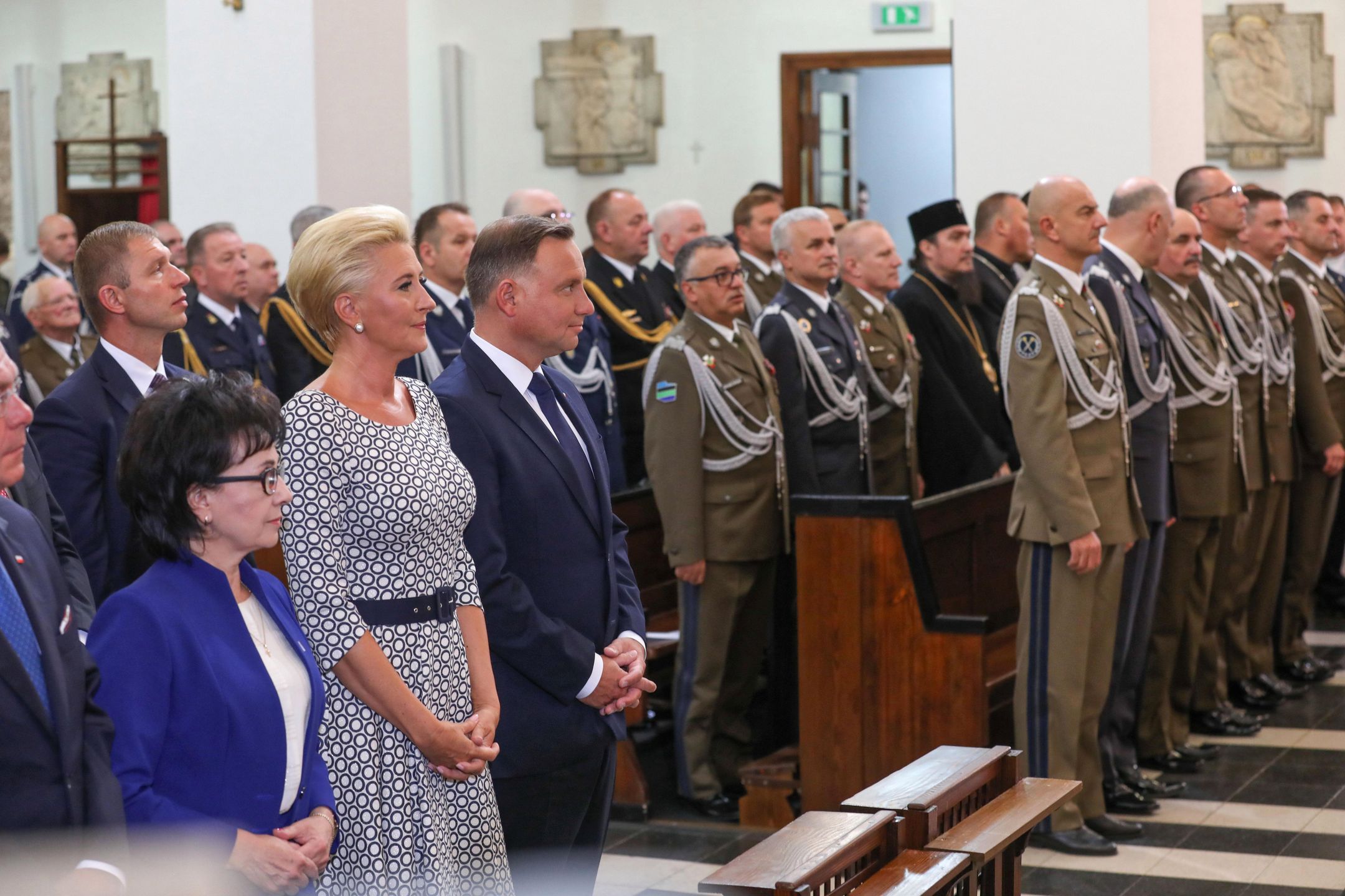 15 sierpnia. Defilada 2019. Agata Kornhauser-Duda i prezydent Andrzej Duda 