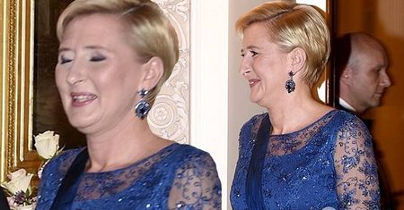 Promienna Agata Duda na obiedzie u pary prezydenckiej Finlandii! Prezydentowa wyglądała jak Elza z "Krainy Lodu"!