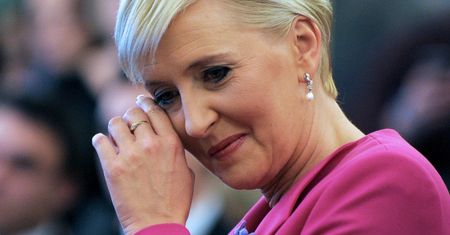 Wzruszona pierwsza dama
