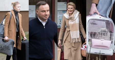 Obładowani prezentami Andrzej i Agata Dudowie z córką i kotem wyruszają na święta (ZDJĘCIA)