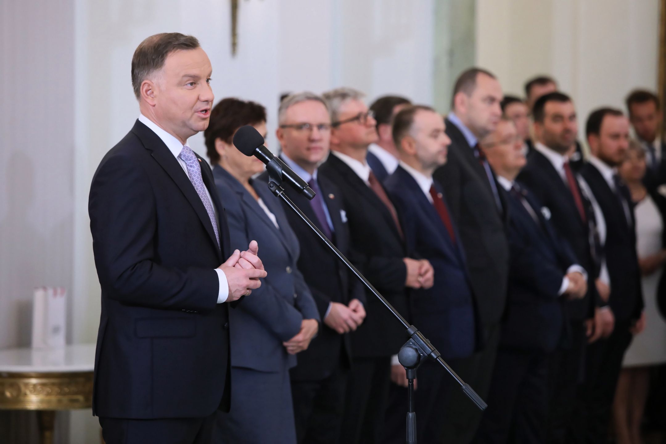 Andrzej Duda podczas nominacji nowych ministrów 