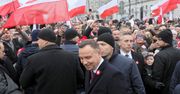 Najpierw przemawiał prezydent Andrzej Duda, a później pojawiły się race i okrzyki